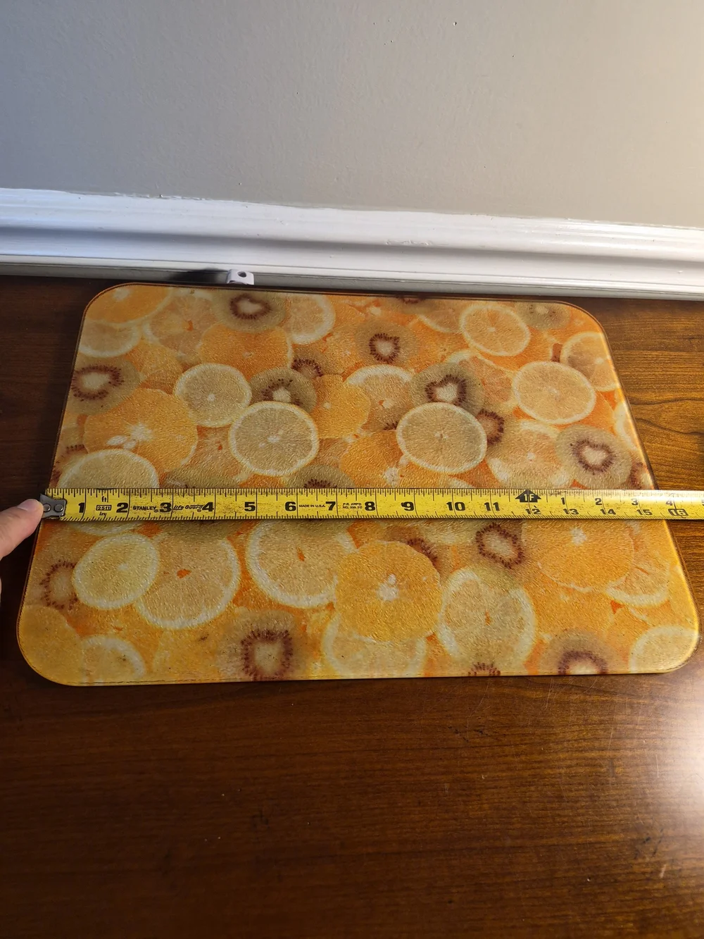 Citrus Slice Tempered Glass Cutting Board - Orange & Yellow,green
